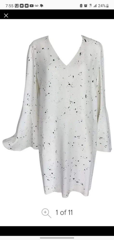 Derek Lam Womens White speckled sheath dress